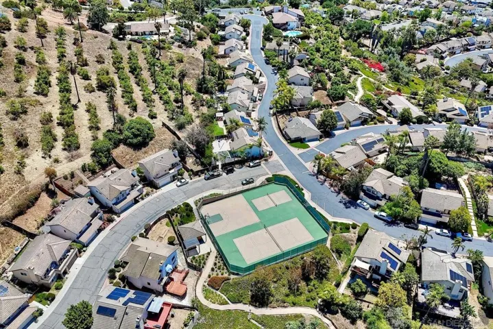 Views of Tennis/Pickel Ball and Sport courts.
