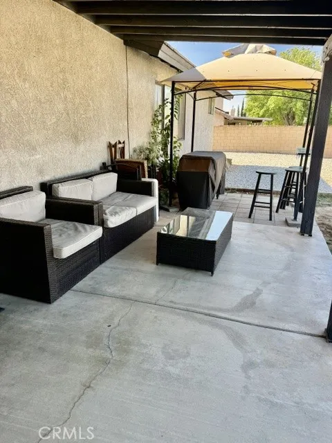 Backyard / covered patio area