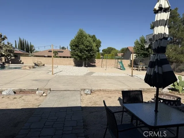 Backyard / under covered patio