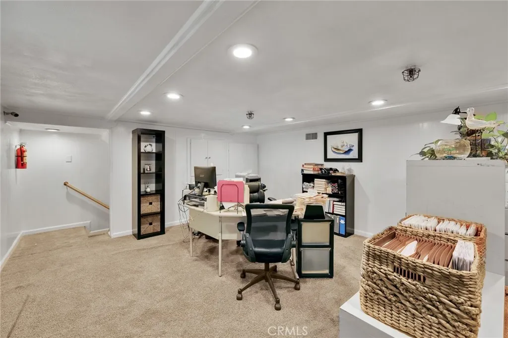 4th office upstairs with interior viewing overlooking warehouse work area