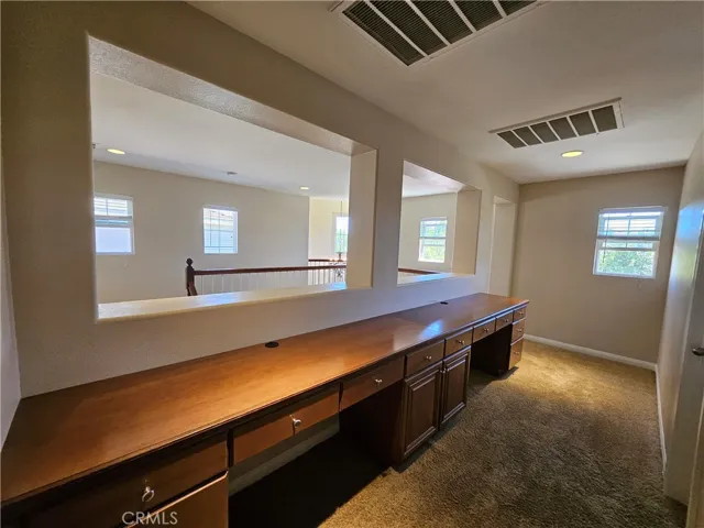 Desks on 2nd level floor