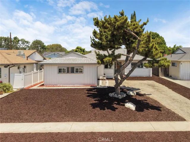 Front of home, yard cleaned up