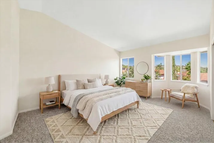 virtually staged primary bedroom
