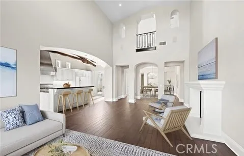 Virtually staged living room