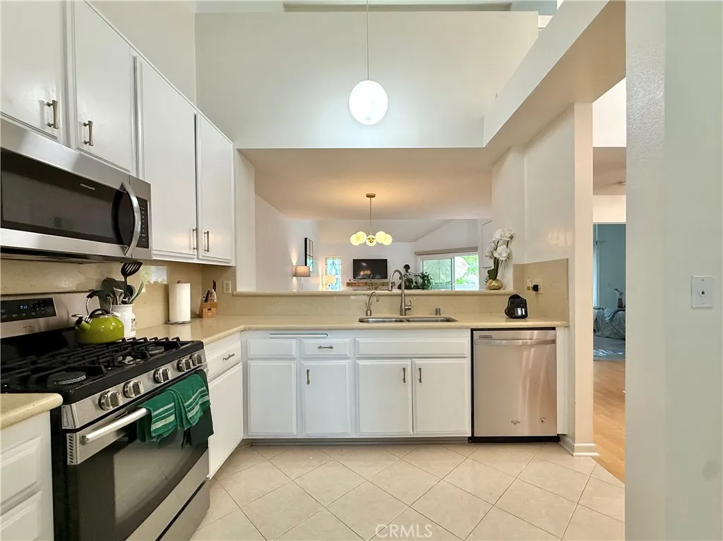 Kitchen counter space and cabinetry