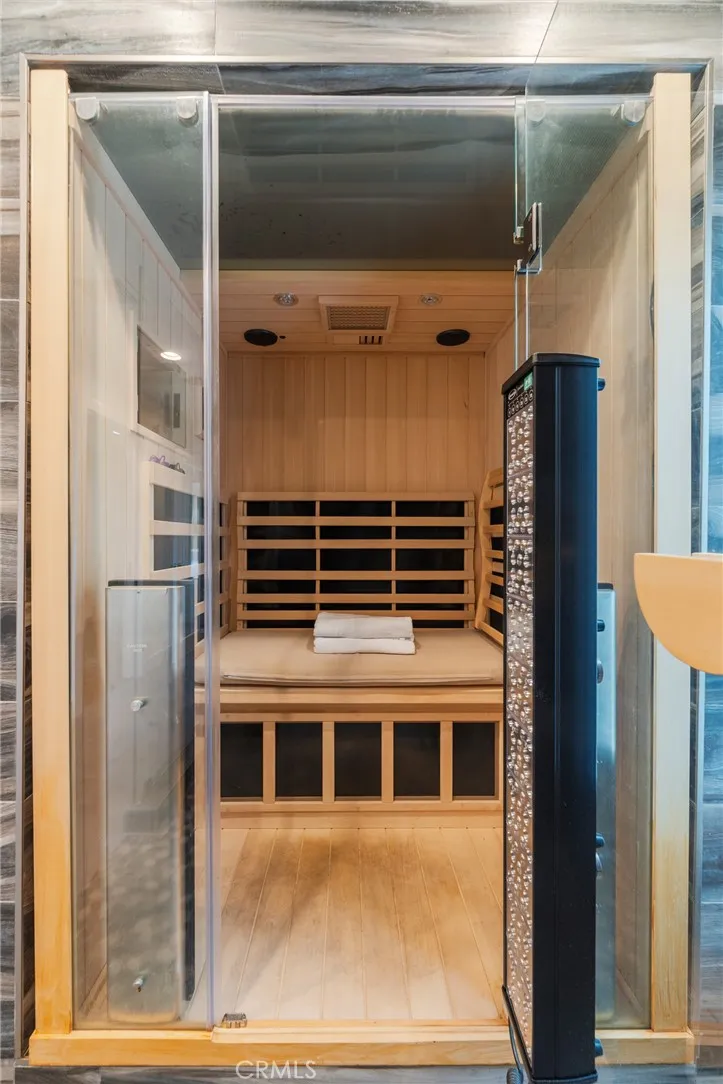 Infrared sauna in primary bathroom