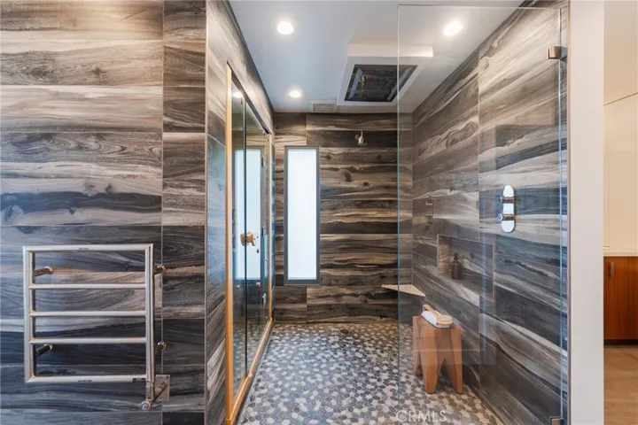 spacious walk in shower in the primary bath
