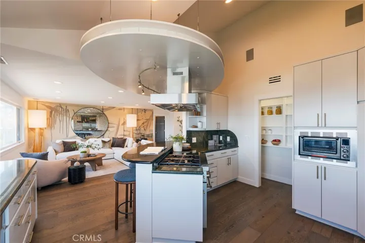 Kitchen is open to the living area