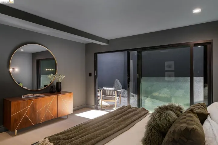 Private outdoor patio accessible via sliding glass doors