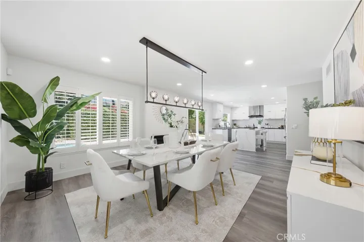 Open layout family room with fireplace