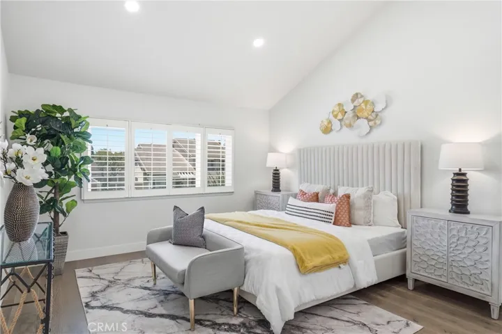 Primary bedroom with upgraded bathroom and walk-in closet