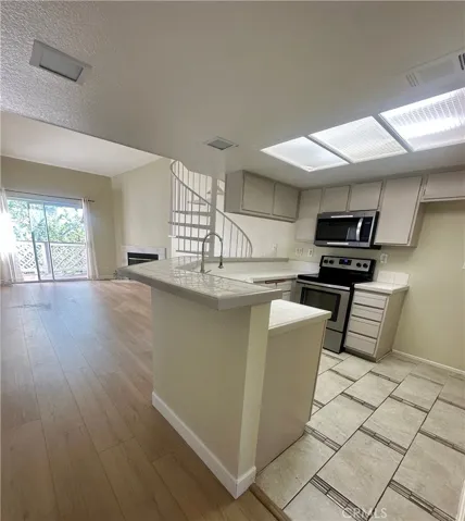 Kitchen open to living room