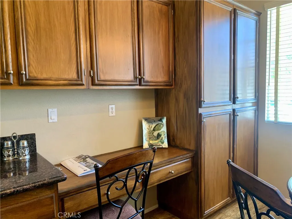 Built in desk in kitchen