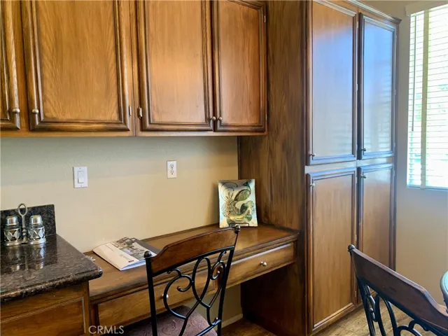 Built in desk in kitchen