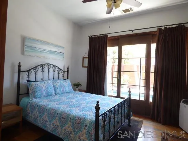 Downstairs bedroom. Steps to  pool and jacuzzi.