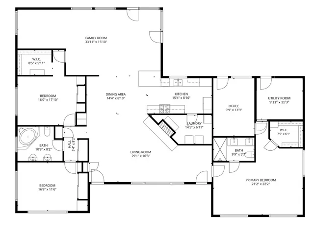Floorplan of the home. Layout and measurements are approximate.