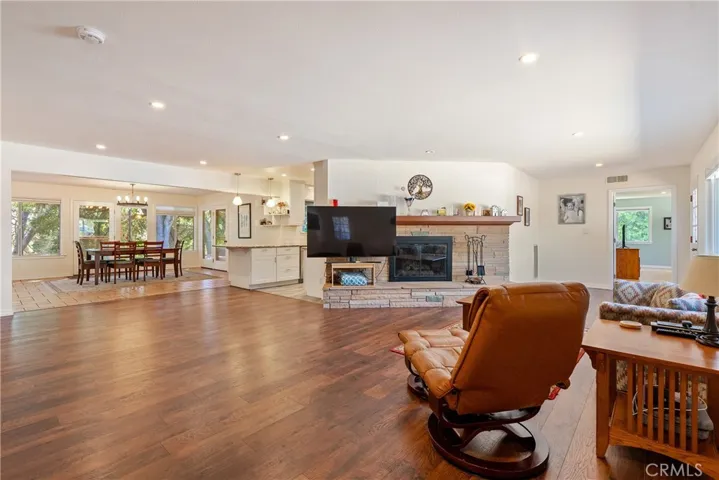 The living room welcomes you as you enter the home.