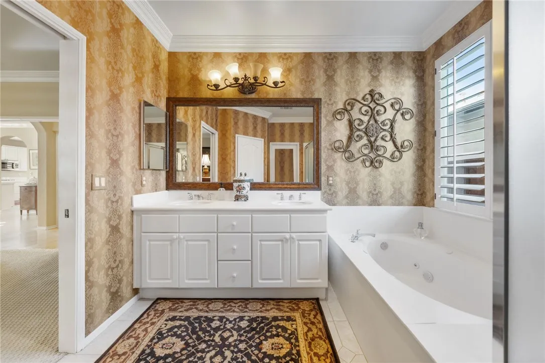 Primary bath upgraded mirror and lighting