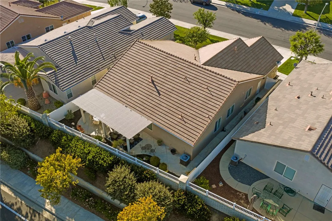 Aerial view showing back patio side of home