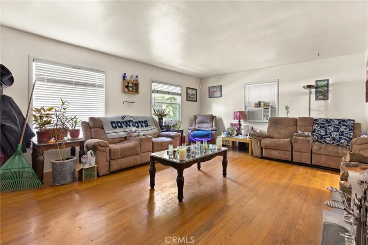 Spacious view of the living room area.