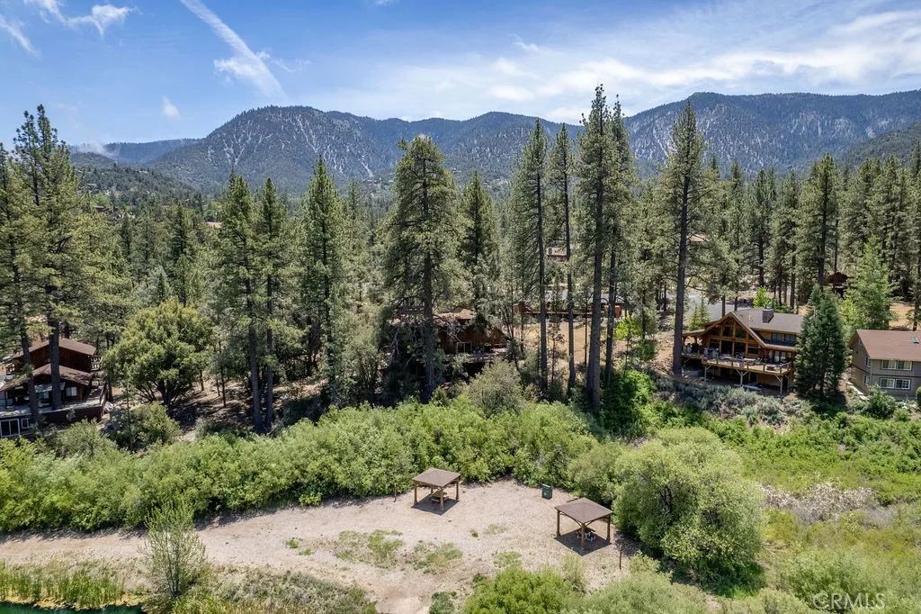 The lakeside pavilions are shown here with the home in the center.