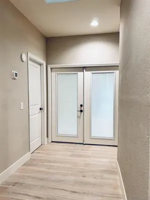 Bedroom doors closed
