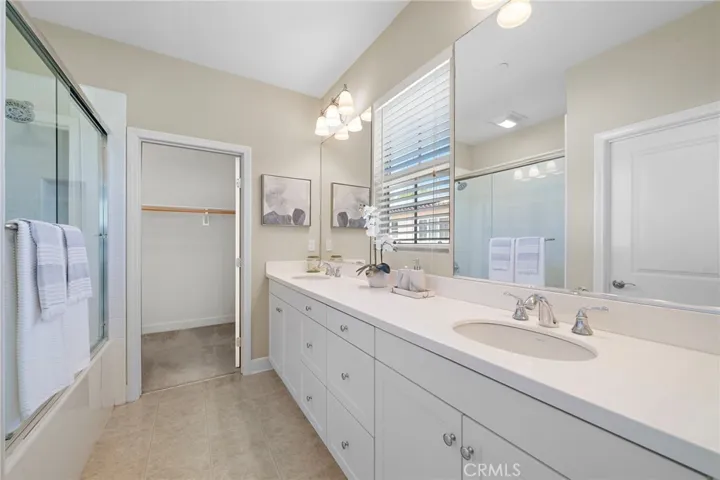 Master bathroom. Dual sinks and plenty of storage
