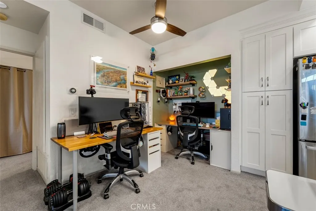 Dining room and closet space area turned into home office