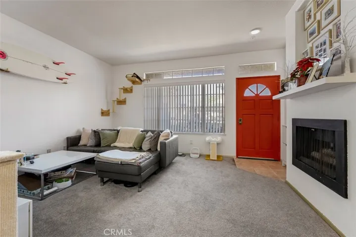 Living room with fireplace