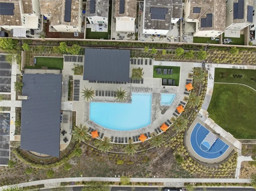 Aerial Community View of Gabion Park and Pool Area