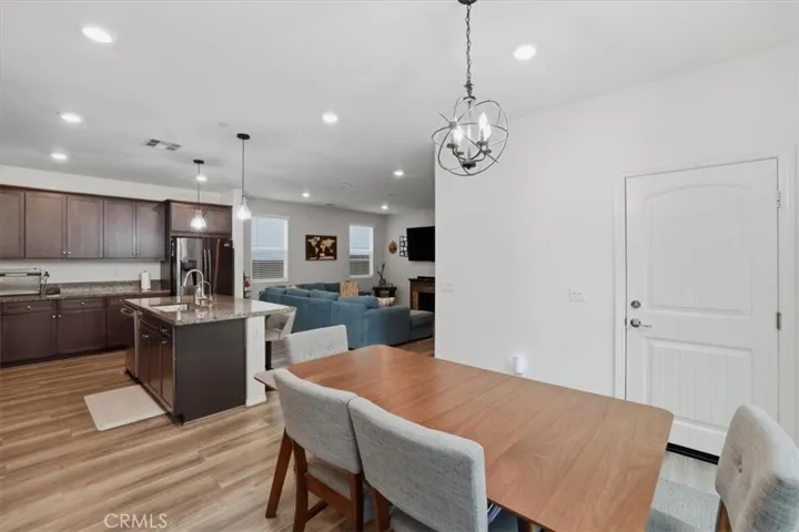 Kitchen, dining, and garage access door