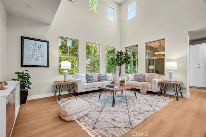 great room with soaring ceilings