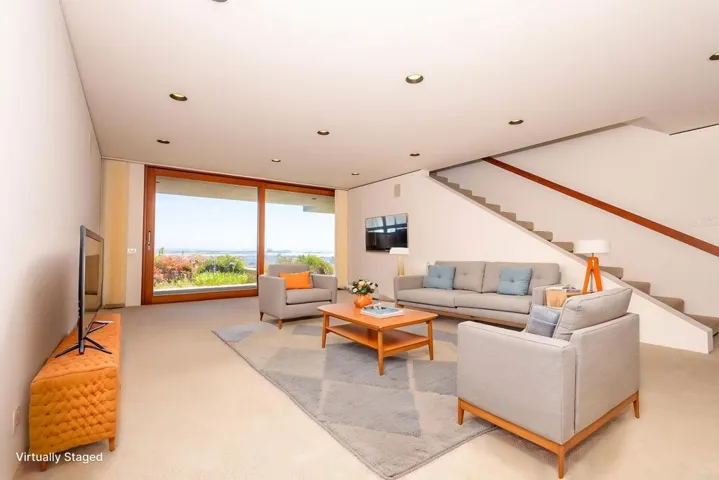 Virtually staged lower living
