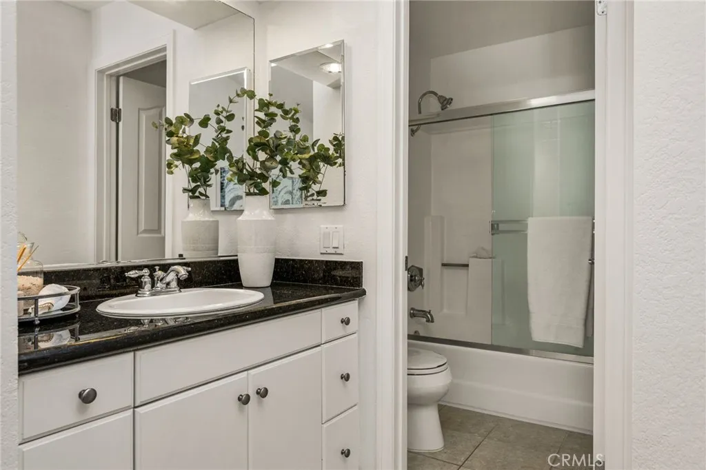 White Cabinet with Granite Countertop