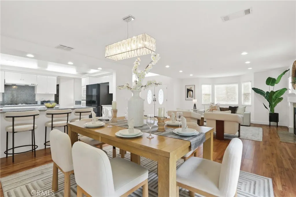 Dining Room looking into kitchen and family room