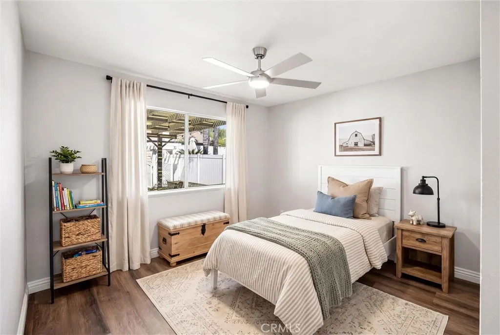 Bedroom on main floor virtually staged