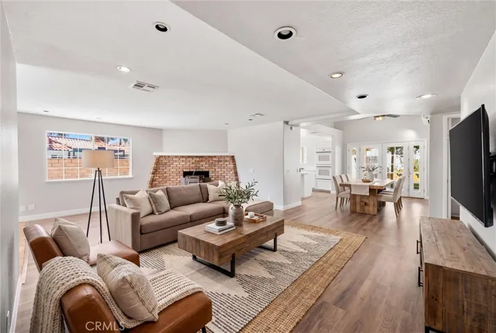 Family room virtually staged