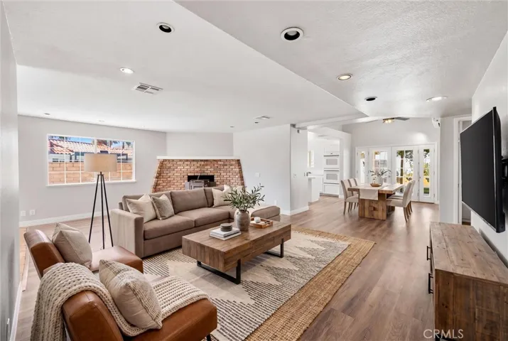 Family room virtually staged