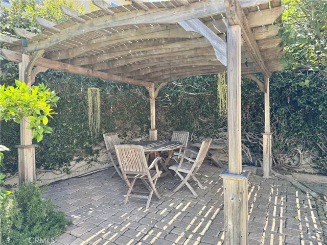 Pergola in backyard