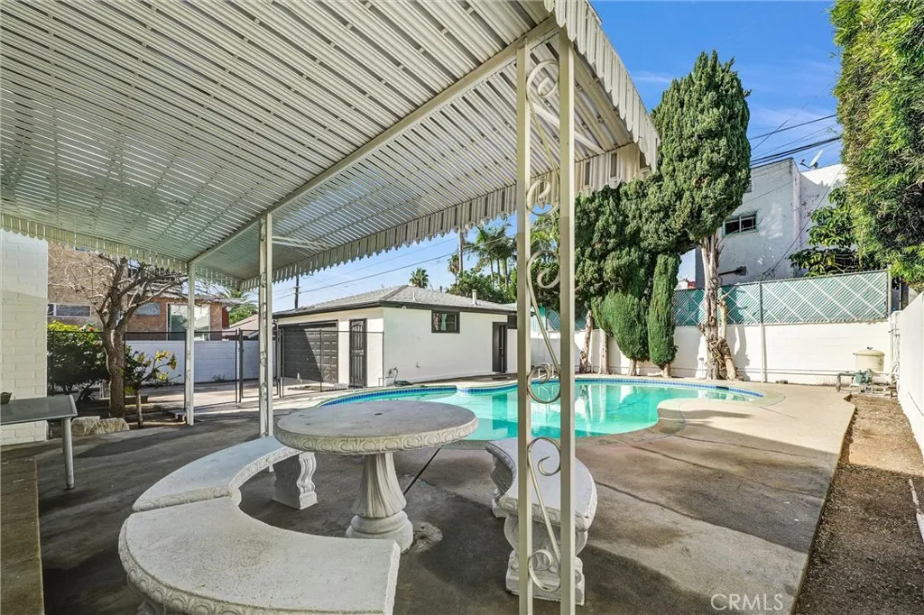 Covered patio and pool