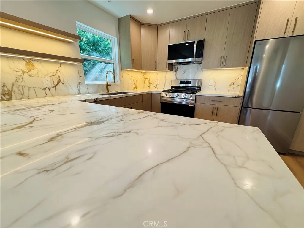 Tons of counter space and under cabinet lights