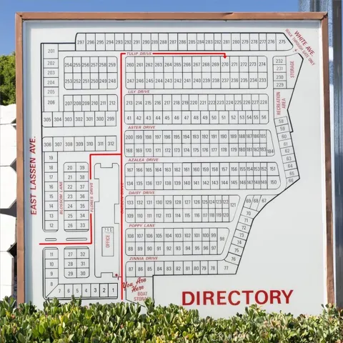 Park map with directions to unit 270