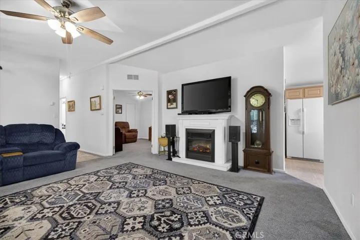 Vaulted ceilings with a skylight in the living room