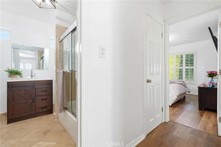 First bedroom and bathroom