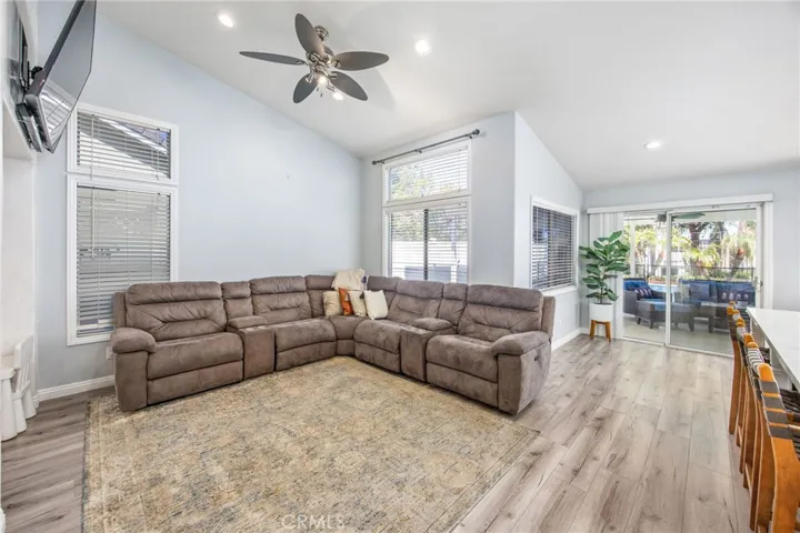 Seamless transition from the family room to the covered patio