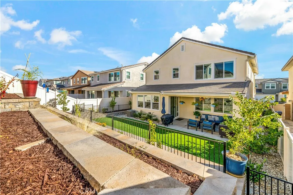 View from terraced area to back of home