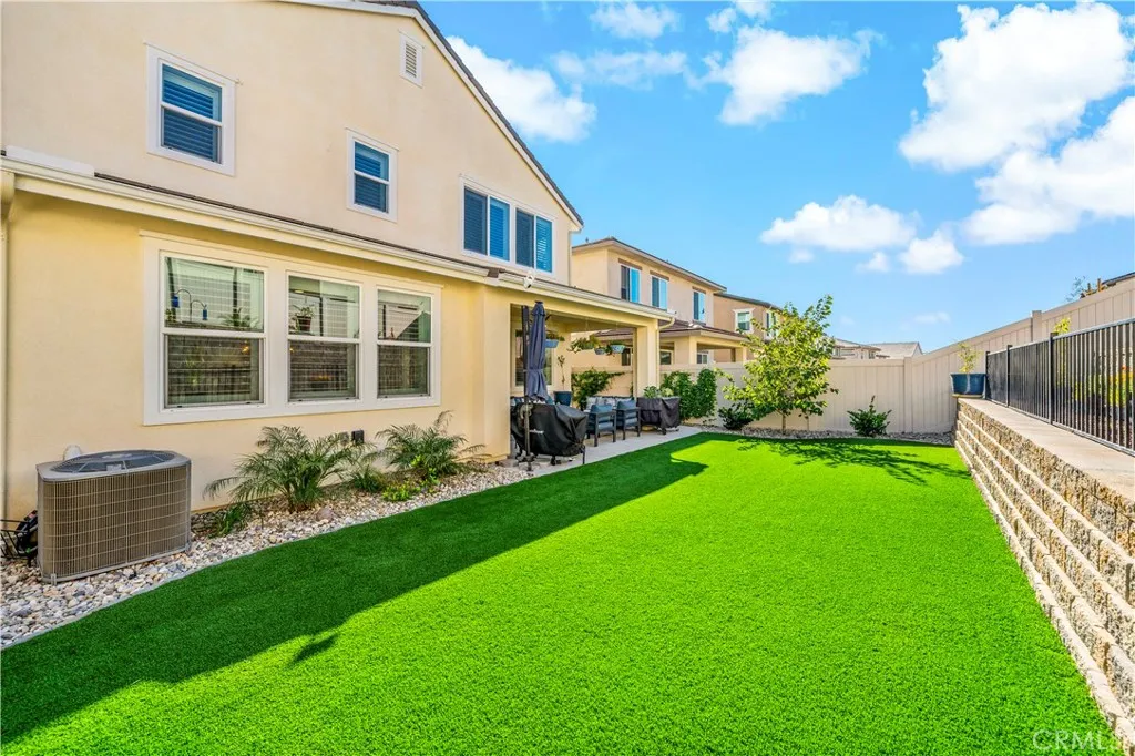 Professionally landscaped back and side yards