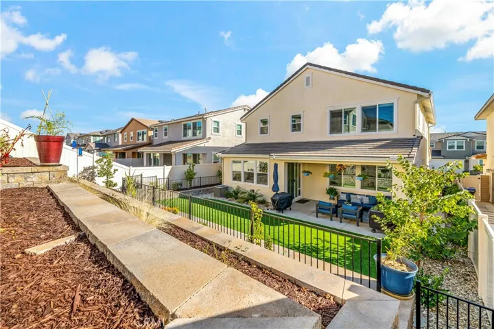 View from terraced area to back of home