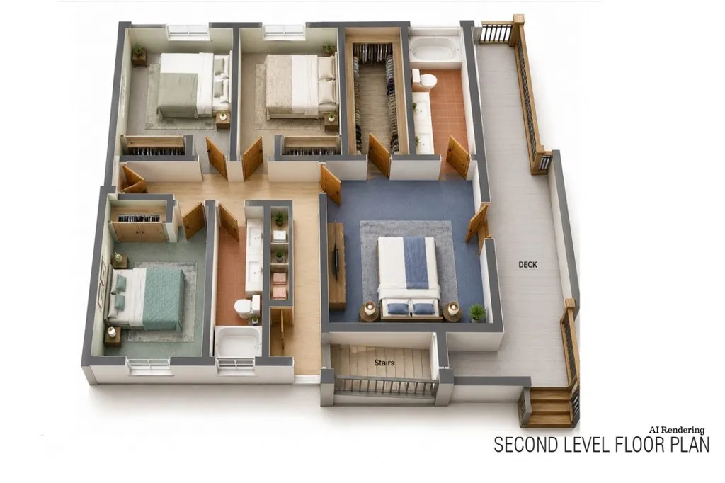 Second Floor - AI 3D Rendering