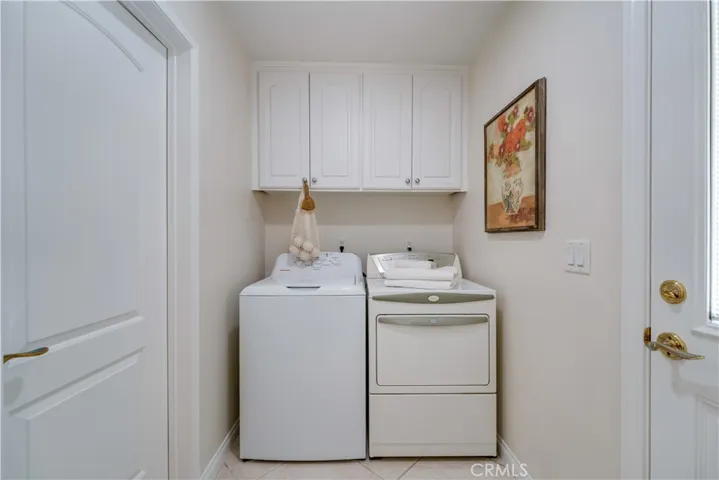 Laundry. Door on the right is another to the backyard. Door on the left leads to the guest bathroom.